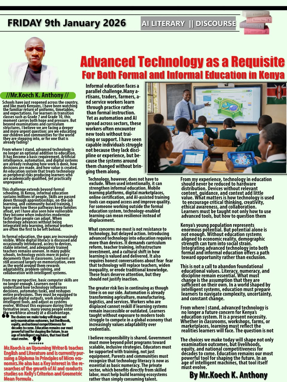 Requisites for Advanced Technology in Both Formal and Informal Education in Kenya