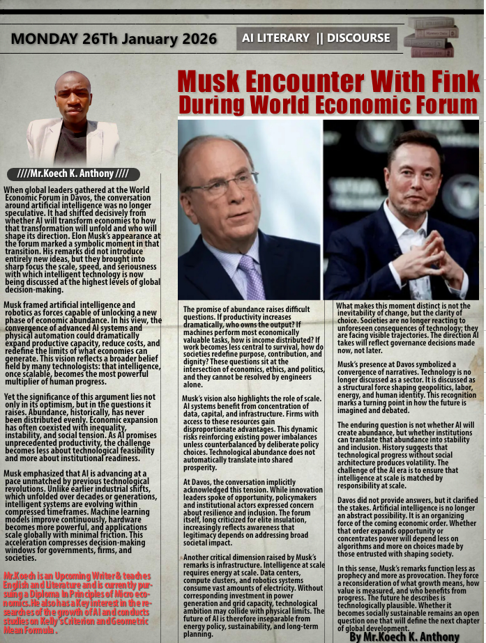 Musk Meets Fink During Davos World Economic Forum 2026