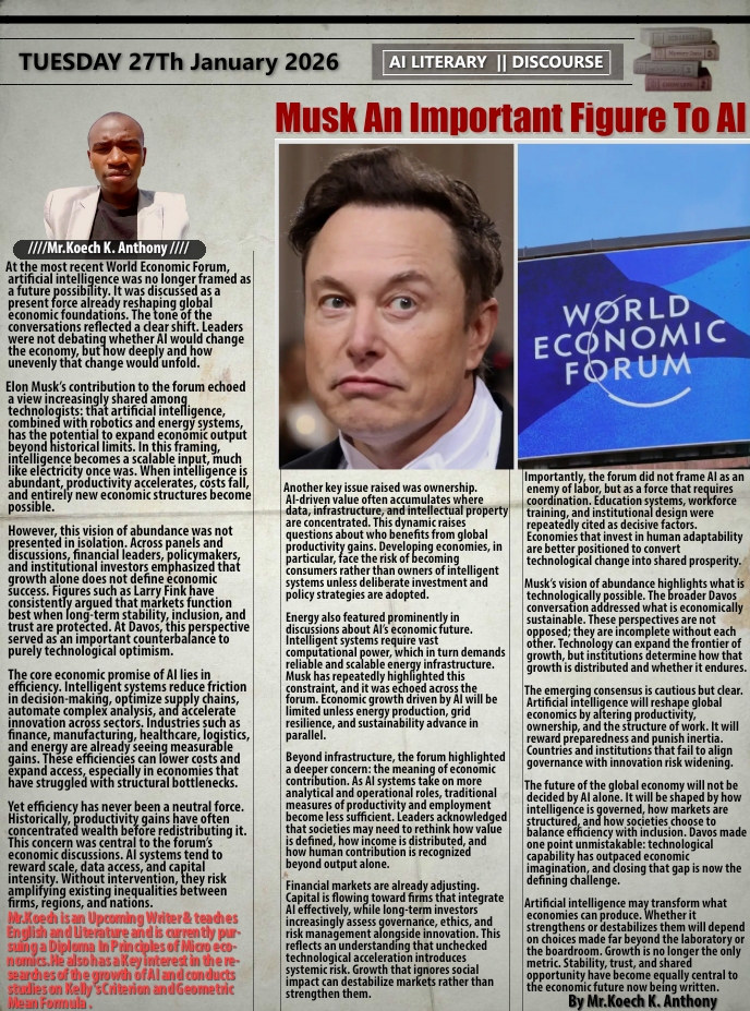 Musk The Important Figure To AI In Shaping The Economy